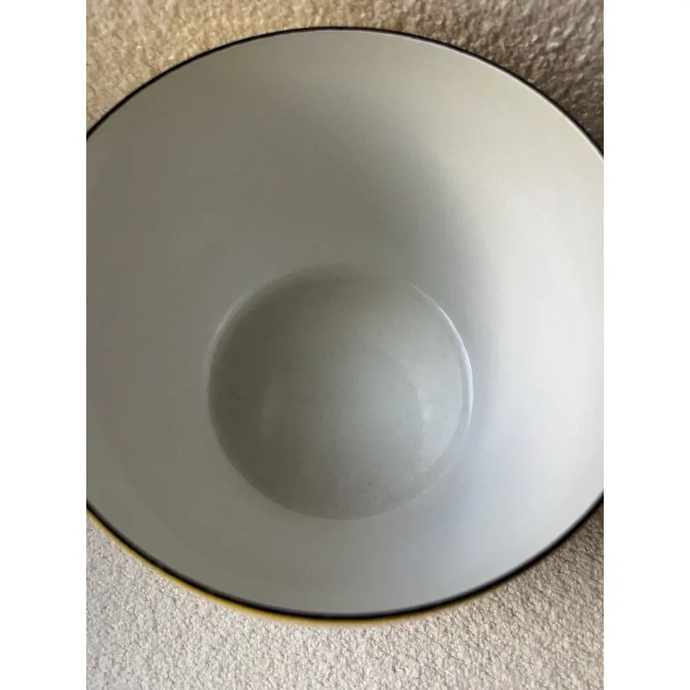 Vintage DANSK Design IHQ France Enamel Bowl 7 ¼” in Diameter x 6” Tall Yellow
